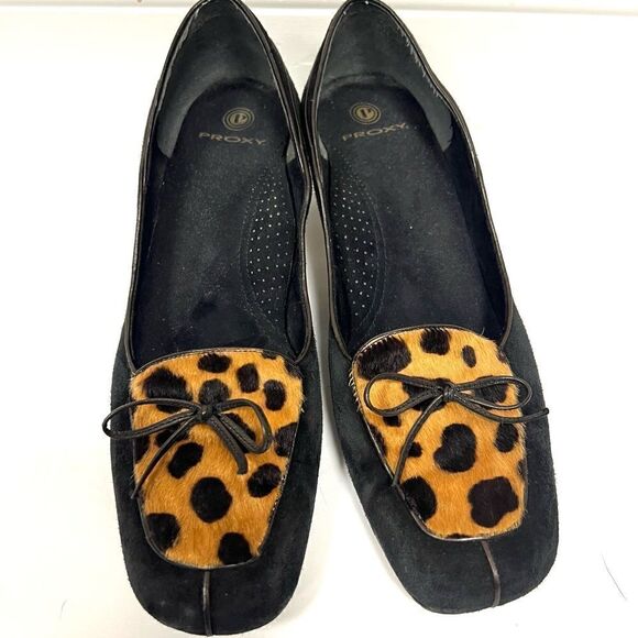 Proxy suede shoes with animal print fronts. Size 10 - Picture 3 of 10